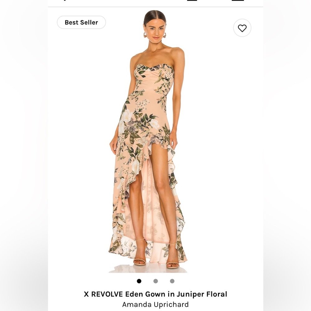 Amanda Uprichard Floral High Low Dress - Pink and Green